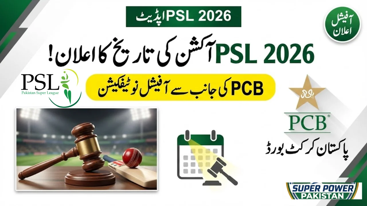 PSL 2026 Auction Date Officially Announced by PCB