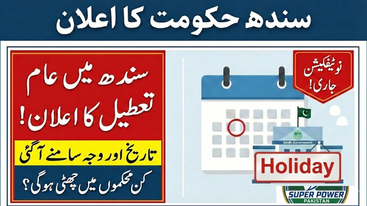 Sindh Govt Holiday Announced – Date, Reason & Affected Departments