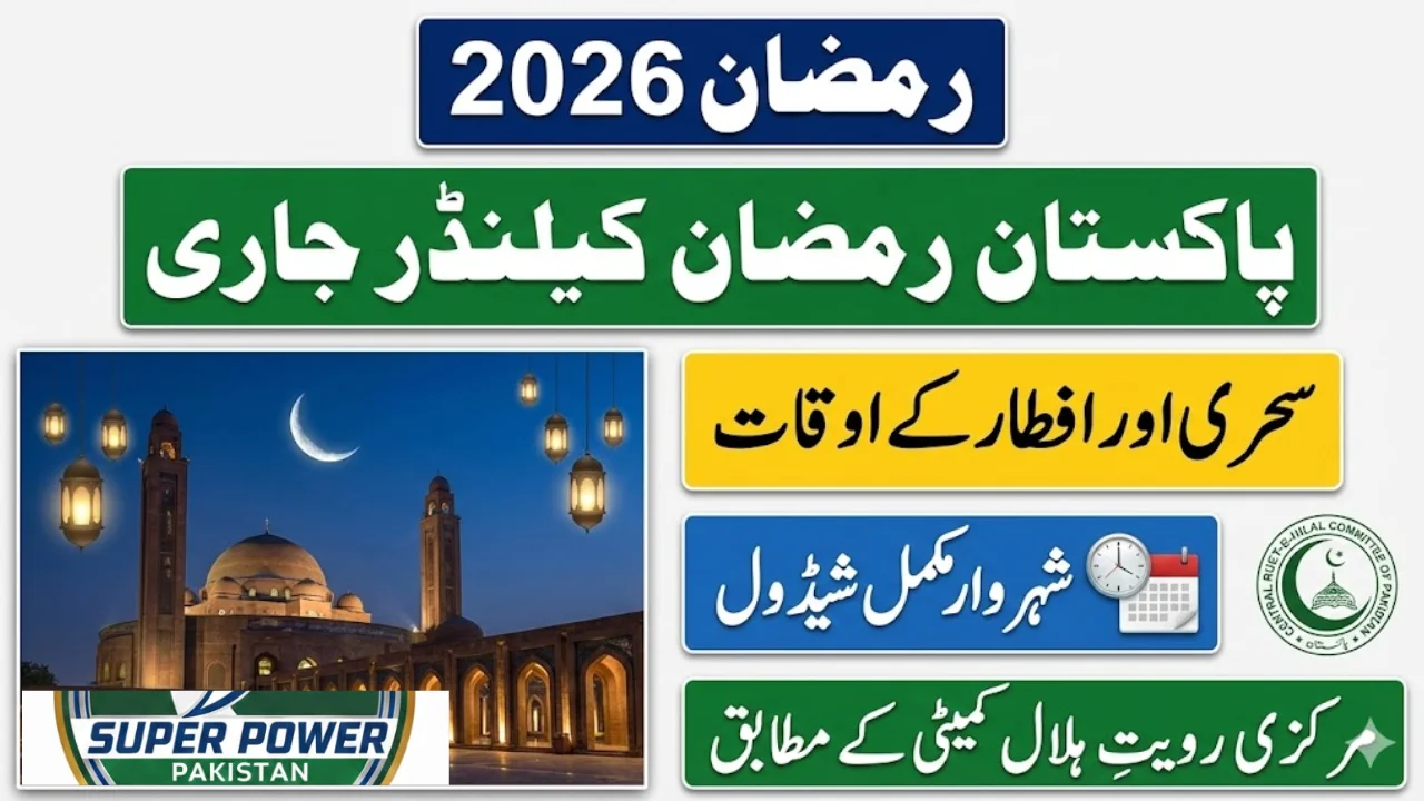 Pakistan Ramadan Calendar 2026 Schedule – City-Wise Sehri and Iftar Timings