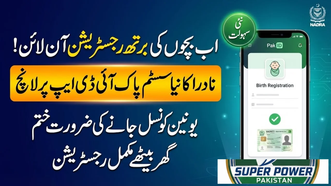 NADRA Introduces Online Birth Registration via Pak ID App – No Union Council Visit Needed